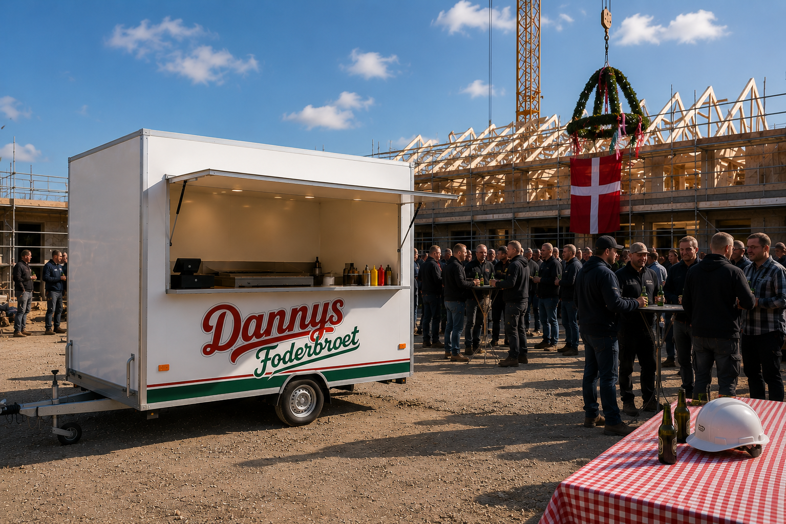Pølsevogn til rejsegilde på Sjælland